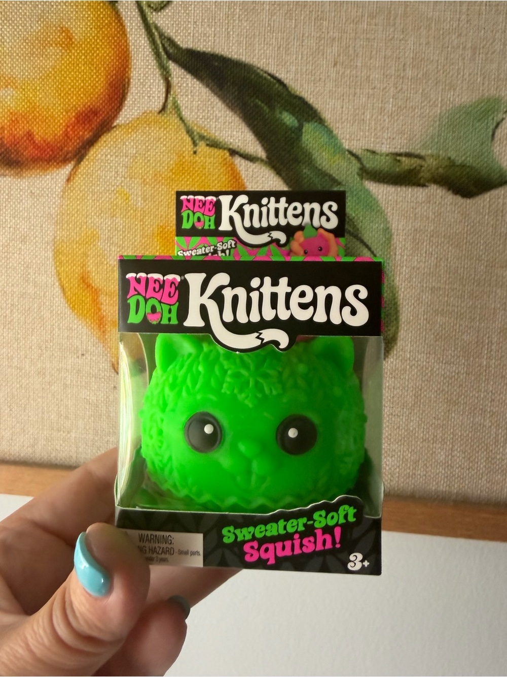 Knittens Sweater-Soft Squish Plush Toy - Neon Green